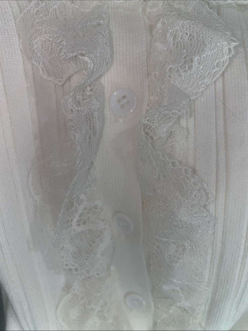 Melrose White Lace-Trim Ribbed Camisole - Picture 6 of 7